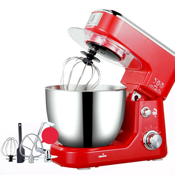 5L Electric Food Stand Mixer Cream Blender Dough Kneading 6 Speed Cake Bread Chef Machine Whisk Eggs Stirring 220V