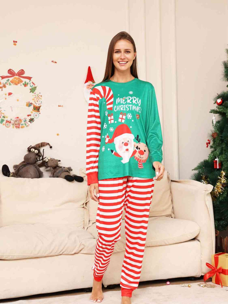 Conjunto de pantalón y top FELIZ NAVIDAD de tamaño completo