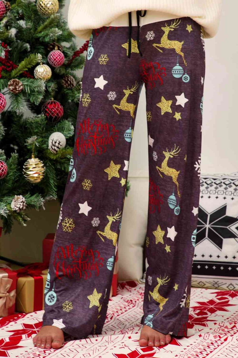 Pantalones navideños de pierna recta