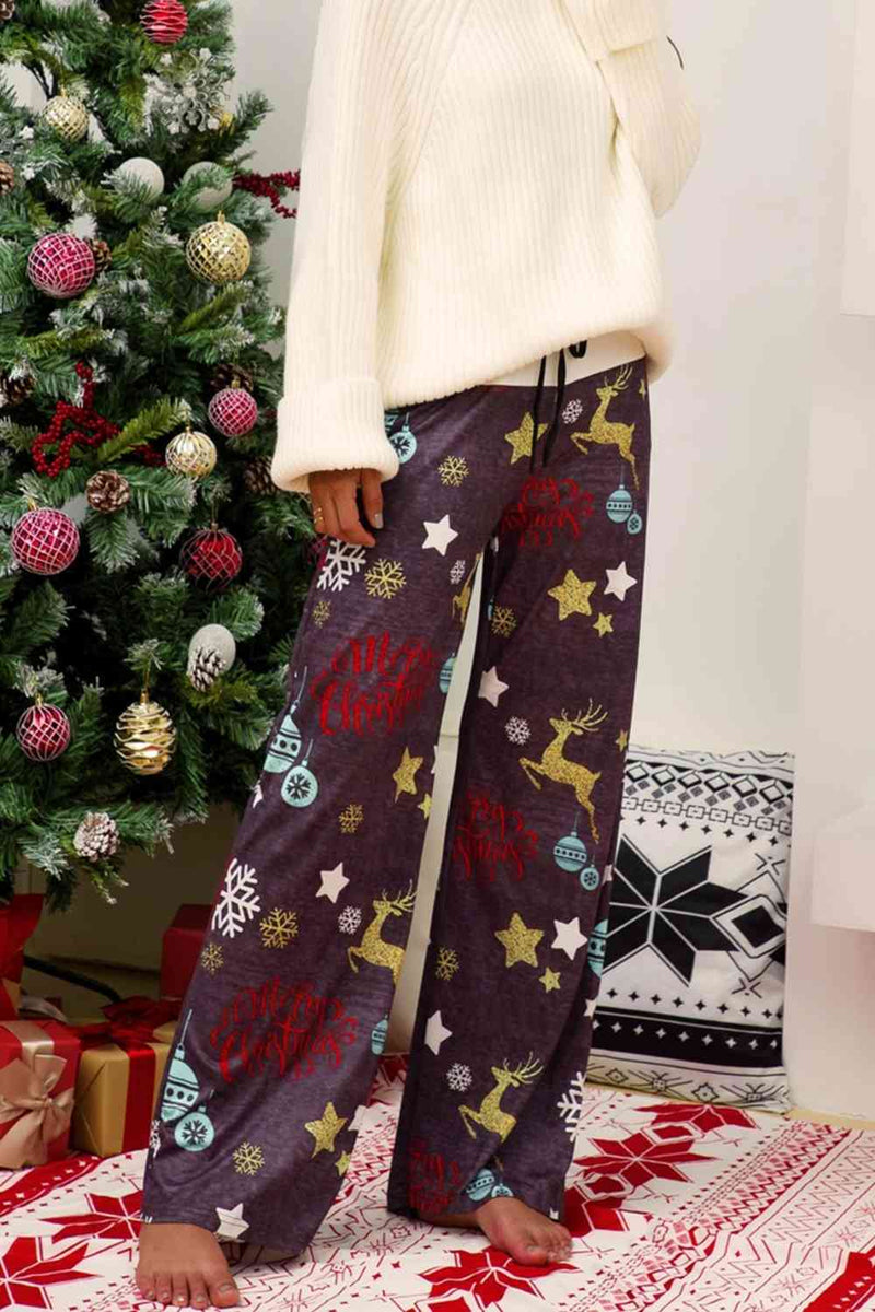 Pantalones navideños de pierna recta