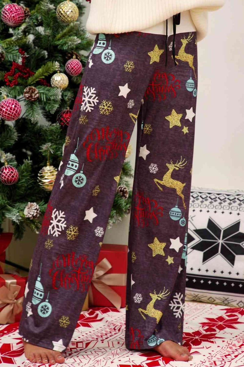 Pantalones navideños de pierna recta