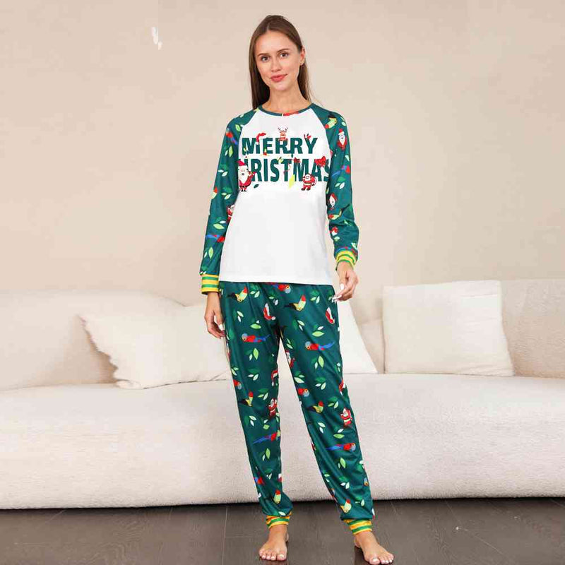 Conjunto de pantalón estampado y top gráfico MERRY CHRISTMAS