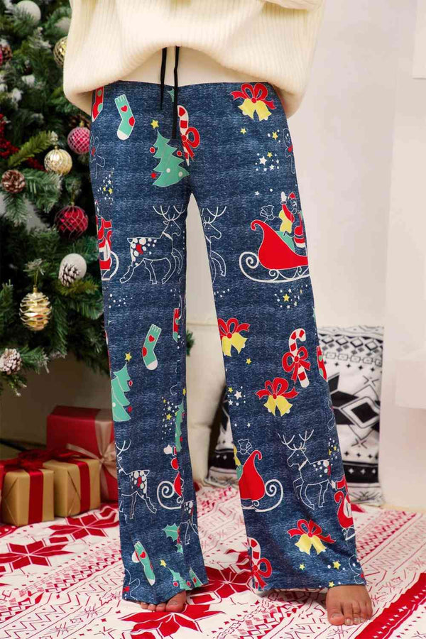 Pantalones navideños de pierna recta