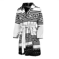 Pattern Black and White  Men's Bath Robe