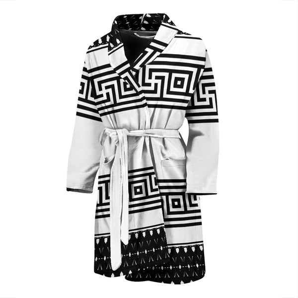 Pattern Black and White  Men's Bath Robe