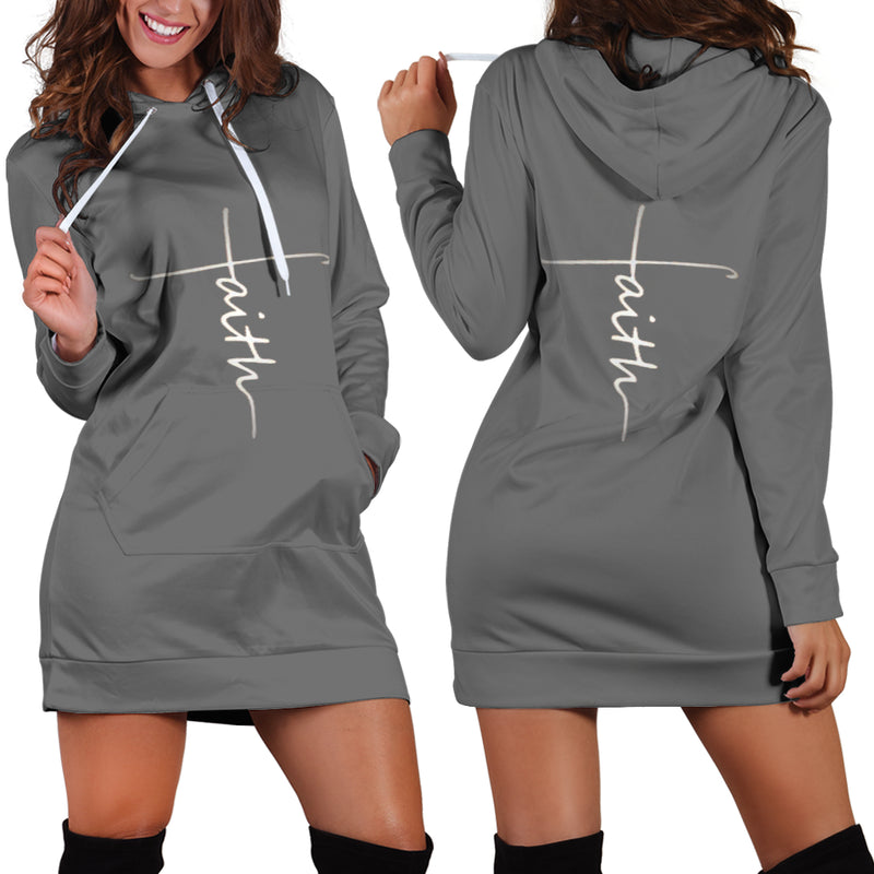 Faith Hoodie Dress Gray