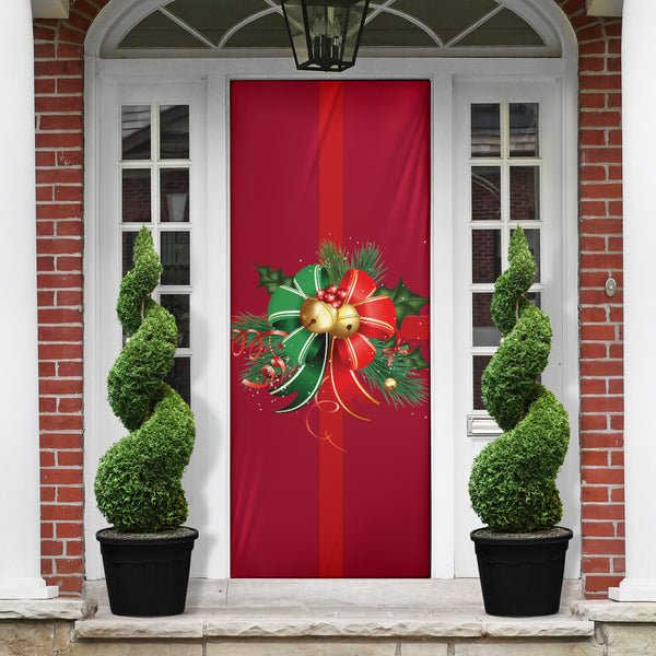 Christmas Decor Bow (Red) - Christmas Door Sock