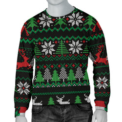 Suéter feo de Navidad rojo verde negro para hombre