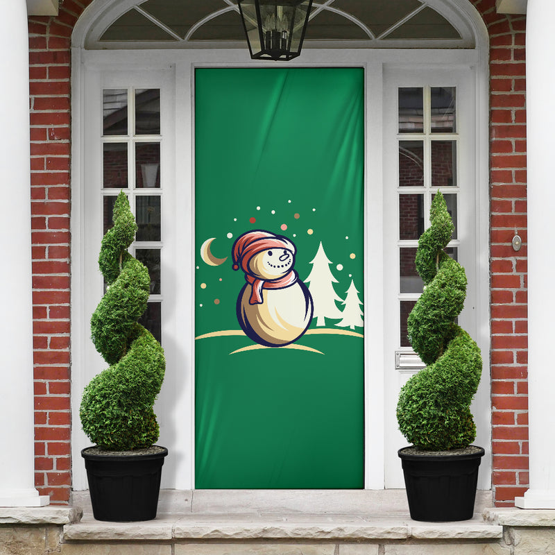 Frosty Snowman #1 Green - Christmas Door Sock