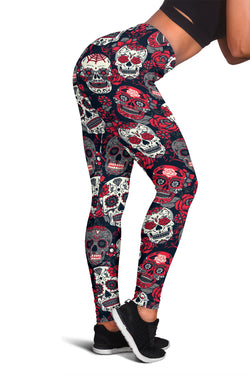 Leggings deportivos con estampado de calaveras