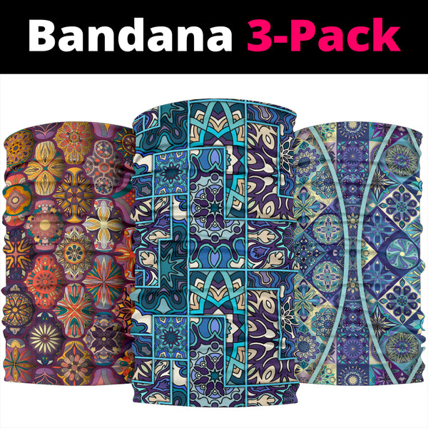 Paquete de 3 bandanas originales con diseño de Mandala 6 de This is iT