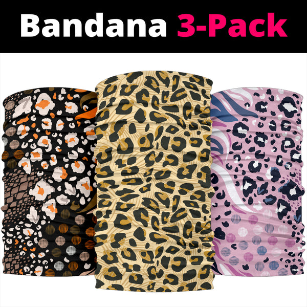 Paquete de 3 bandanas de la colección Luxury Leopard Style