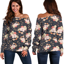 Autumn Fall Floral - Women's Off Shoulder Sweater