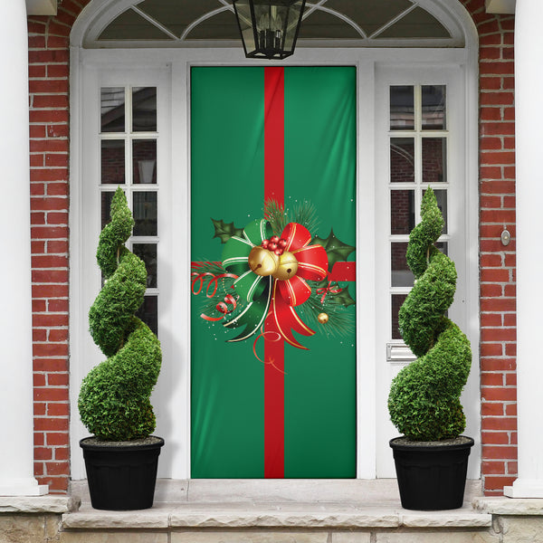 Christmas Decor Bow (Green) - Christmas Door Sock